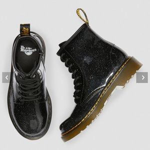 black glitter dr martens size 5